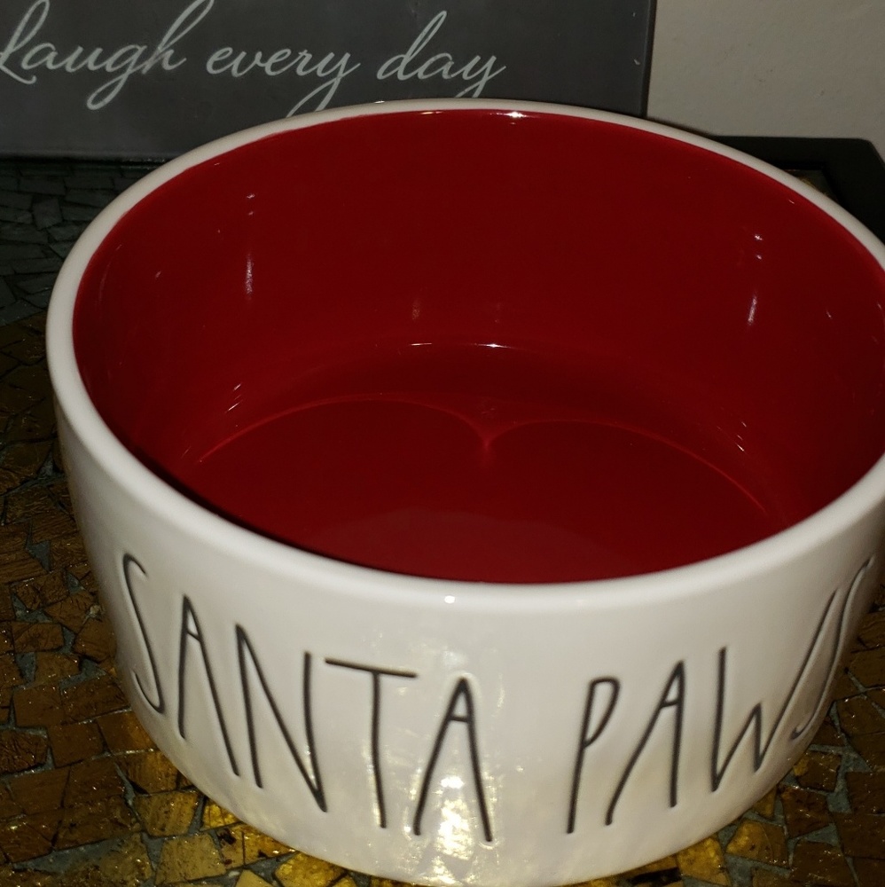 Rae Dunn Santa Paws dog bowl
